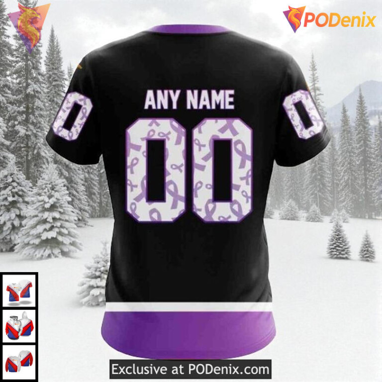 Black Hockey Fights Cancer Kits Custom Los Angeles Kings Kids Hoodie NHL 3D - 3