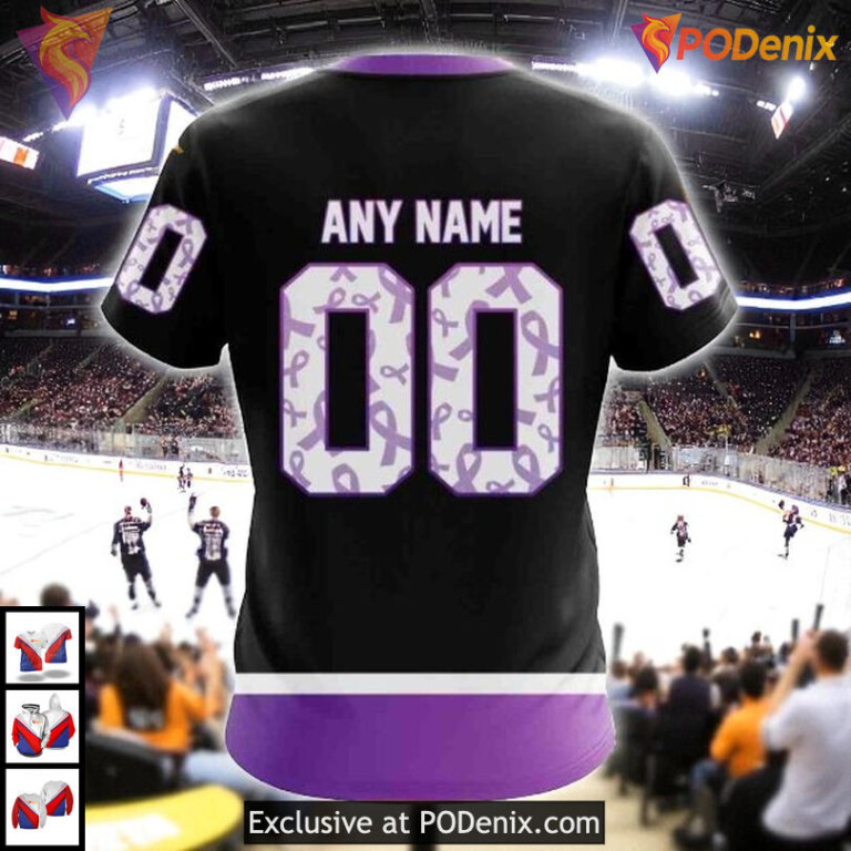 Black Hockey Fights Cancer Kits Custom NHL San Jose Sharks Full Print Hoodie 3D - 3