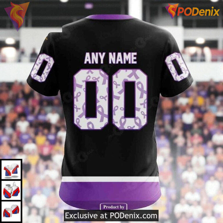 Black Hockey Fights Cancer Tribute Custom Personalized Florida Panthers Hoodie 3D - 3