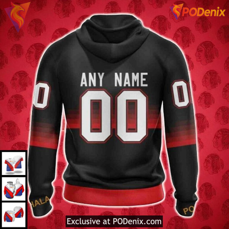 Blackhawks Custom 3D Hoodie Gradient Effect NHL Chicago Blackhawks All Over Print - 1