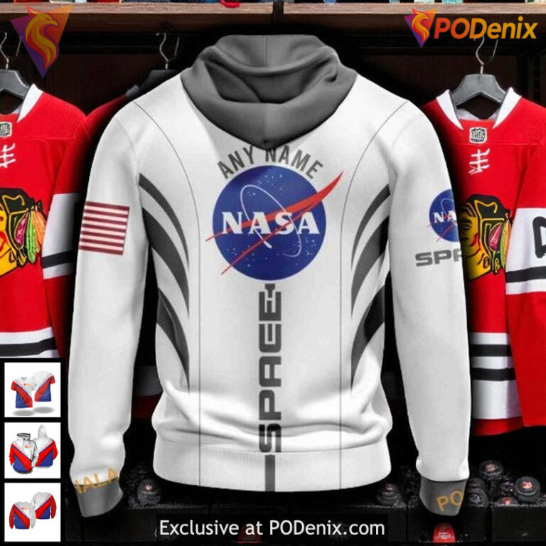 Blackhawks Custom 3D Hoodie NASA Astronaut Space Force NHL Chicago Blackhawks - 1
