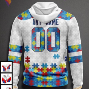 Blackhawks Full Print Hoodie 3D Autism Awareness Design NHL Chicago Blackhawks - 1