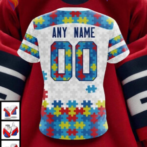 Blackhawks Full Print Hoodie 3D Autism Awareness Design NHL Chicago Blackhawks - 3