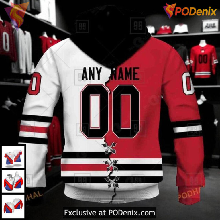Blackhawks Full Print Hoodie 3D Custom Chicago Blackhawks Mix Color Design - 2