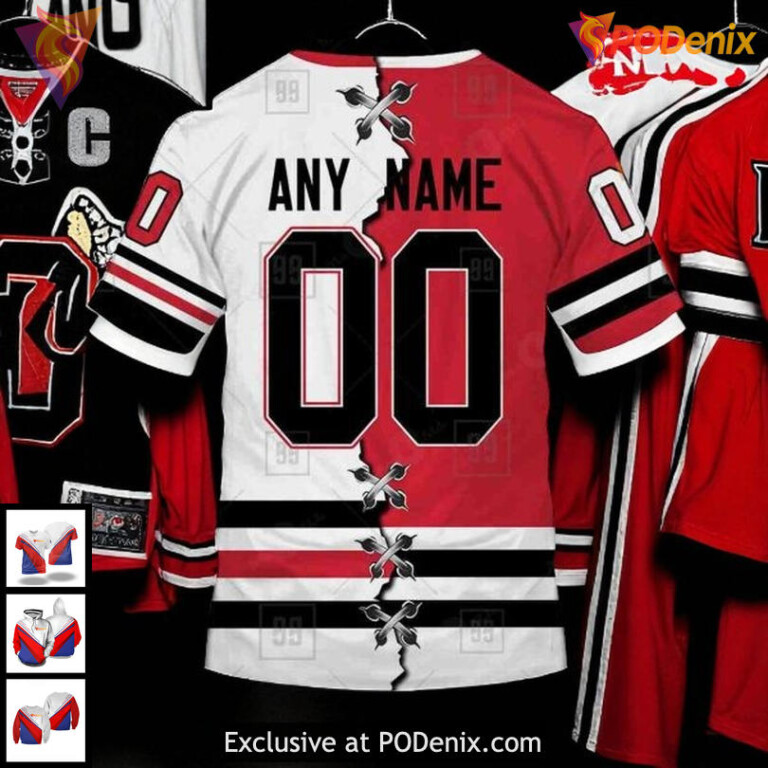 Blackhawks Full Print Hoodie 3D Custom Chicago Blackhawks Mix Color Design - 3