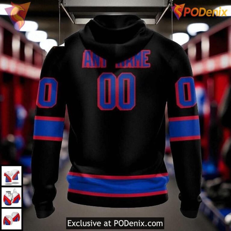 Blackout Style Custom NHL New York Rangers Graphic Hoodie, Fan 3D Apparel - 1