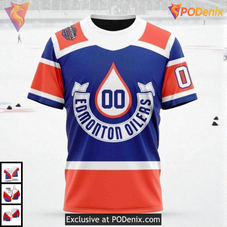 Blue Heritage Classic 2025 Edition NHL Edmonton Oilers Kids Hoodie 3D - 2