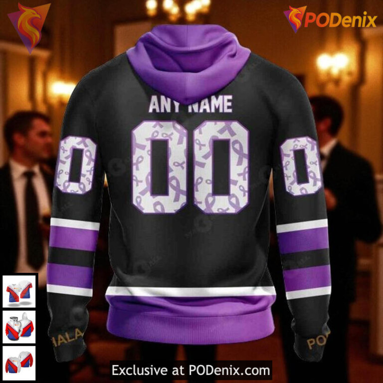 Boston Bruins Hoodie 3D Black Hockey Fights Cancer Shirt Awareness Edition - 1