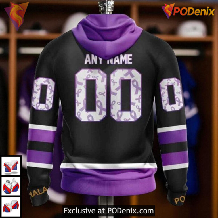 Boston Bruins Hoodie 3D Black Hockey Fights Cancer Special Awareness Apparel - 1