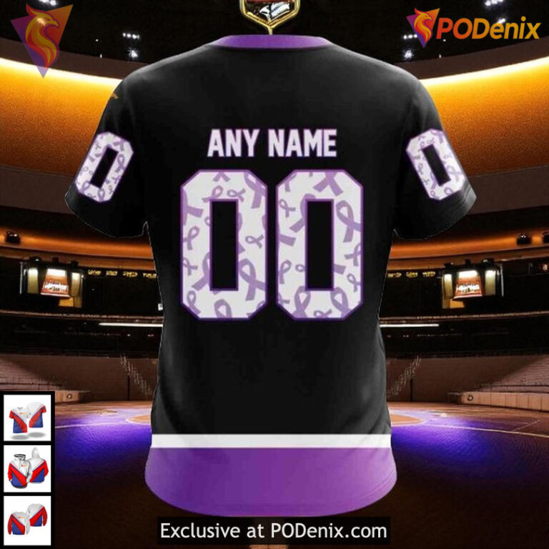 Boston Bruins Hoodie 3D Black Hockey Fights Cancer Special Awareness Apparel - 3