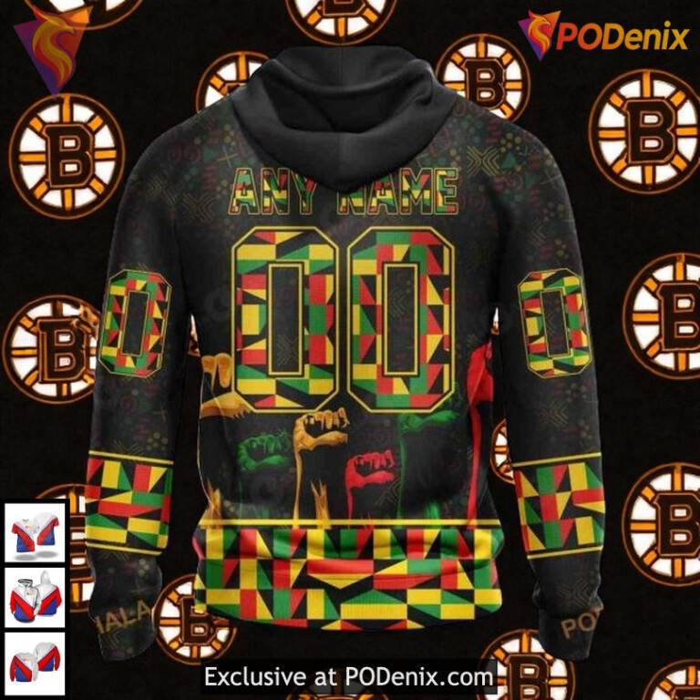 Boston Bruins Hoodie 3D Celebrate Black History Month Shirt Special Edition - 1