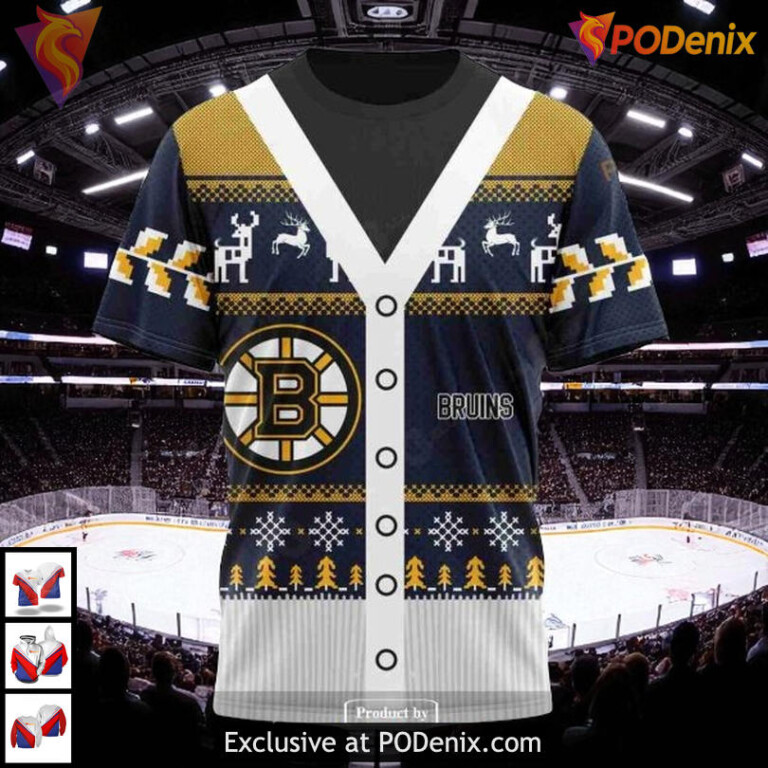 Boston Bruins Hoodie 3D Custom NHL Christmas Season Shirt Festive Edition - 5