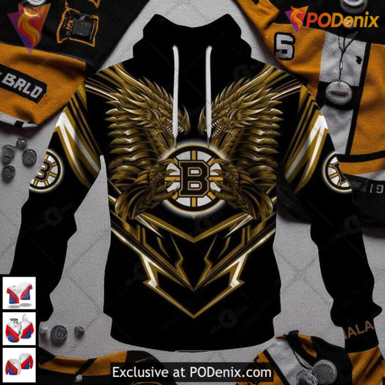 Boston Bruins Hoodie 3D Custom NHL Dragon Design Shirt Fantasy Style Edition