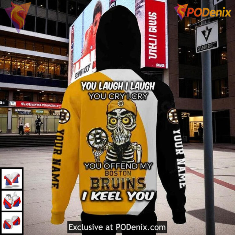 Boston Bruins Hoodie 3D Custom Sweatshirt You Laugh I Laugh You Cry I Cry - 2
