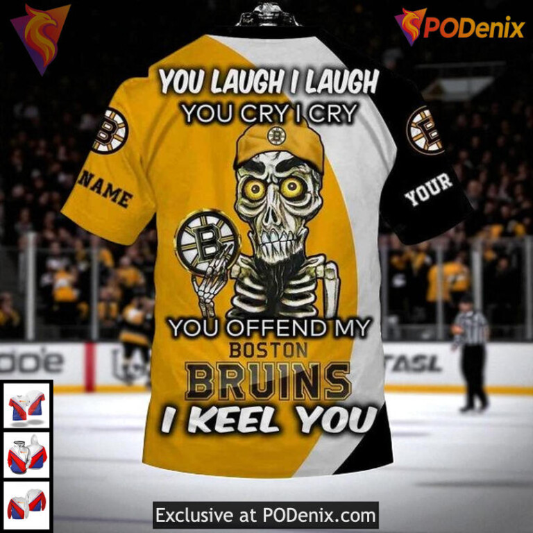 Boston Bruins Hoodie 3D Custom Sweatshirt You Laugh I Laugh You Cry I Cry - 3
