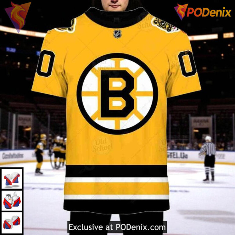 Boston Bruins Hoodie 3D Custom Vintage Sweatshirt With Name And Number - 2