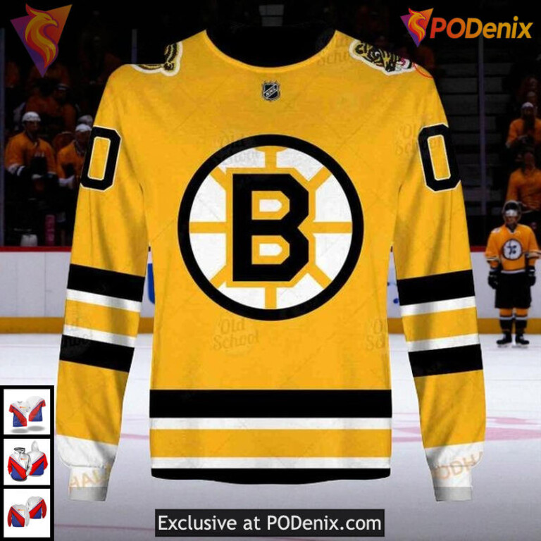 Boston Bruins Hoodie 3D Custom Vintage Sweatshirt With Name And Number - 3