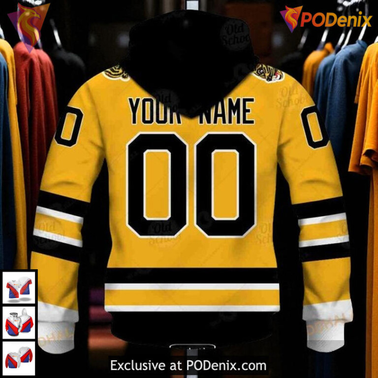 Boston Bruins Hoodie 3D Custom Vintage Sweatshirt With Name And Number - 5
