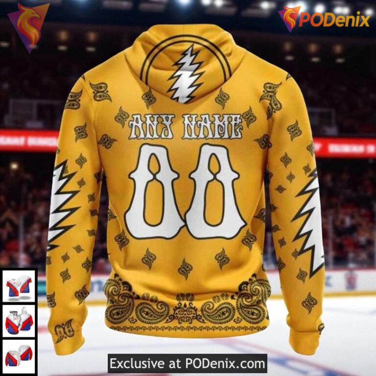 Boston Bruins Hoodie 3D Grateful Dead Inspired NHL Custom Retro Design - 1