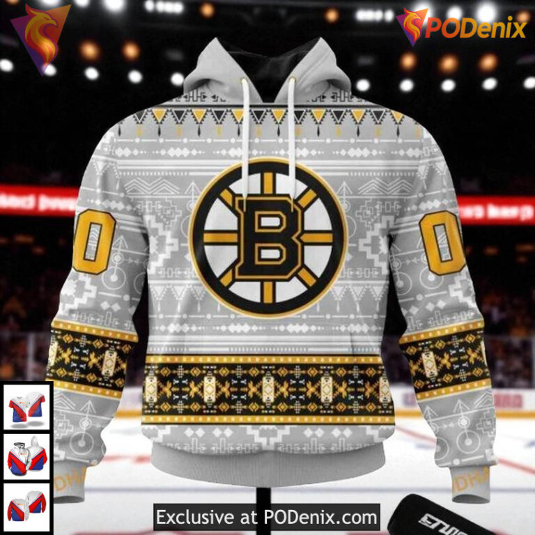 Boston Bruins Hoodie 3D Native Cultural NHL Custom Inspired Edition