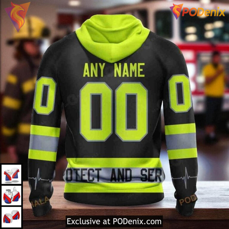 Boston Bruins Unisex Hoodie 3D Custom NHL Firefighter Uniforms Color Design - 2