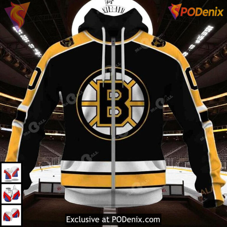 Boston Bruins Vintage Away Hoodie 3D Custom Retro Unisex Sweatshirt - 3