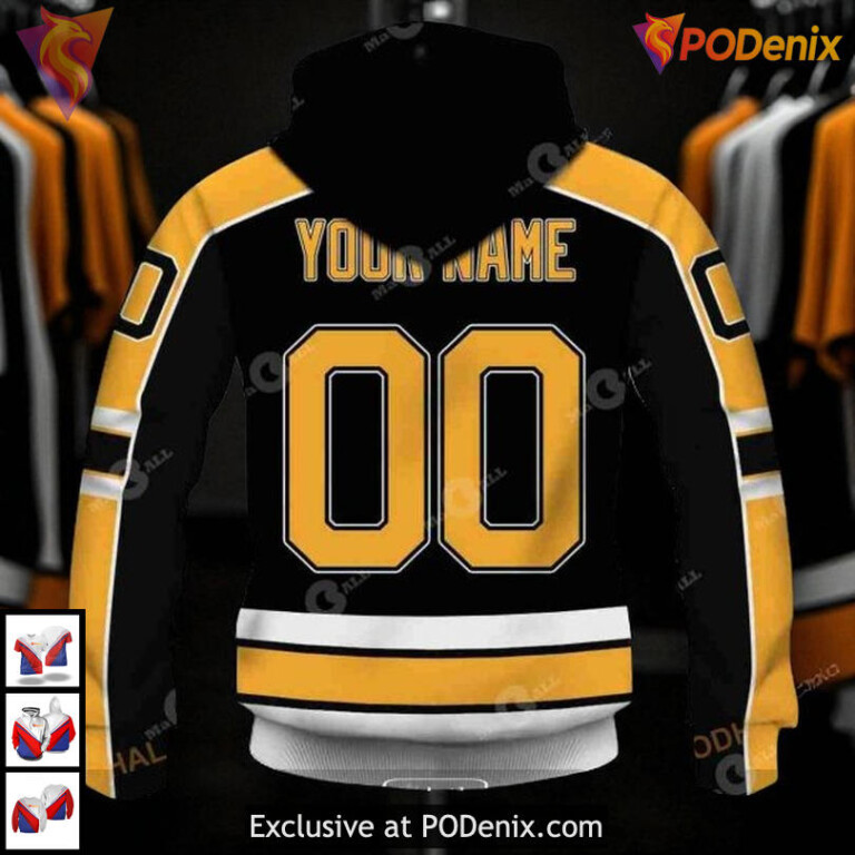 Boston Bruins Vintage Away Hoodie 3D Custom Retro Unisex Sweatshirt - 4