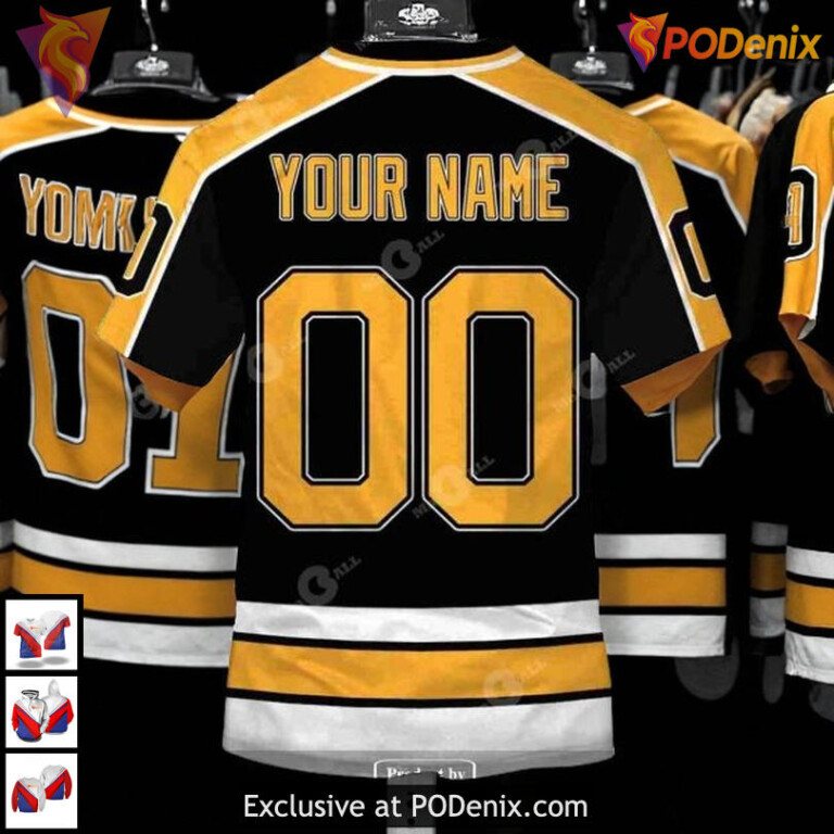 Boston Bruins Vintage Away Hoodie 3D Custom Retro Unisex Sweatshirt - 5