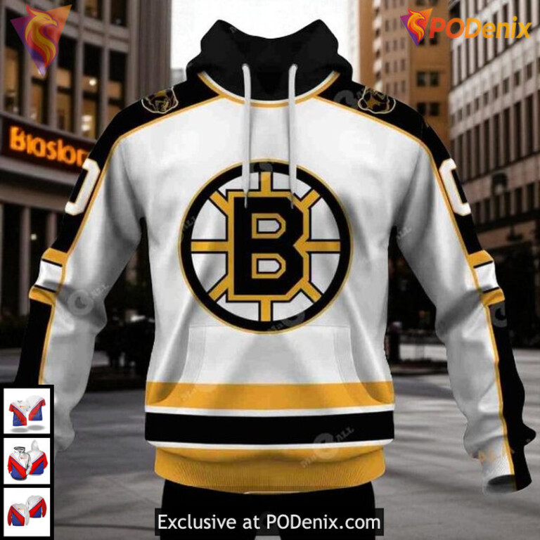 Boston Bruins Vintage Home Hoodie 3D Custom Retro Pullover Sweatshirt