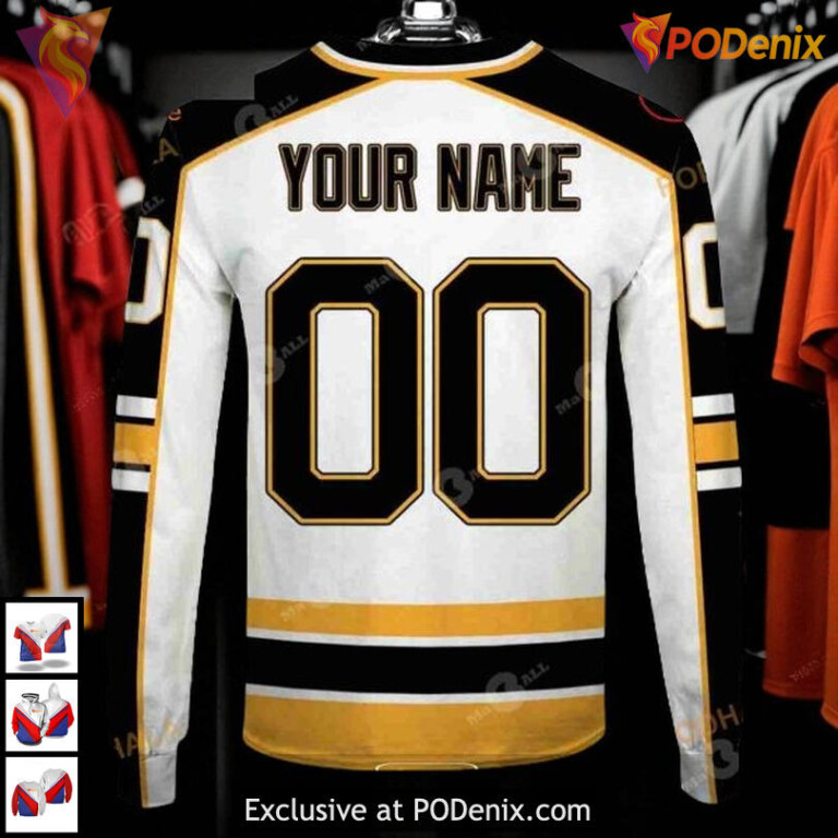 Boston Bruins Vintage Home Hoodie 3D Custom Retro Pullover Sweatshirt - 6