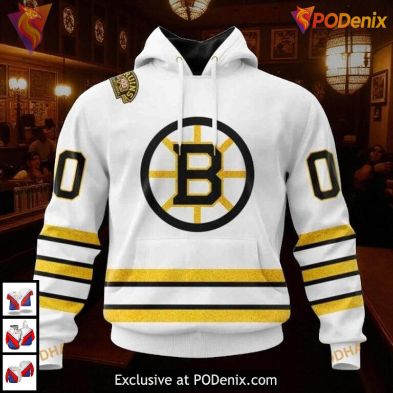 Boston Bruins Womens Hoodie Centennial Away Classic Apparel Timeless Pride