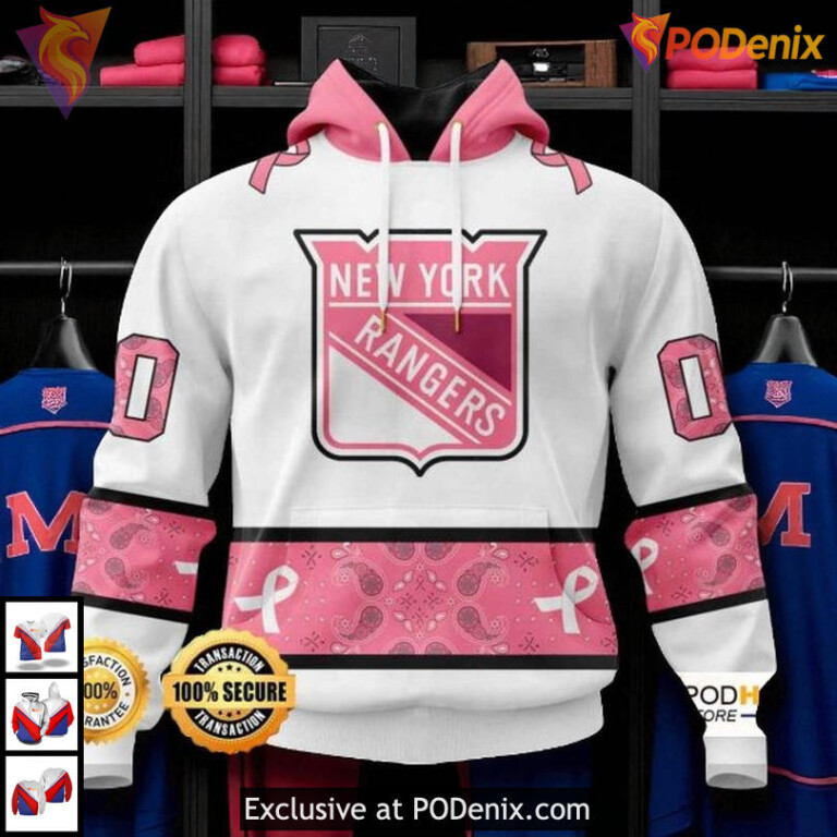 Breast Cancer Awareness Personalized Sweatshirt New York Rangers 3D Hoodie