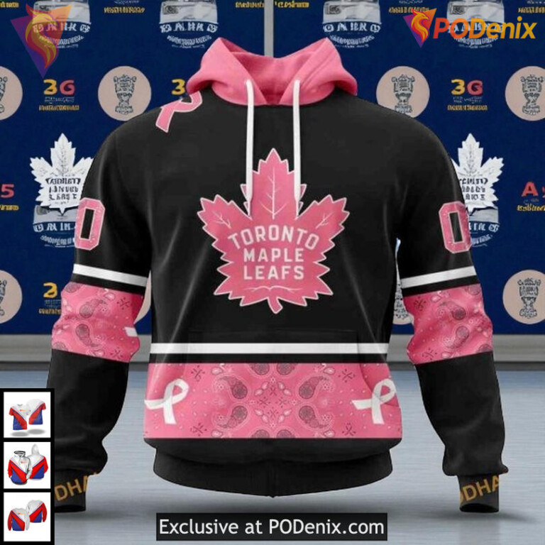 Breast Cancer Awareness Toronto Maple Leafs Unisex Hoodie, Custom NHL 3D Apparel