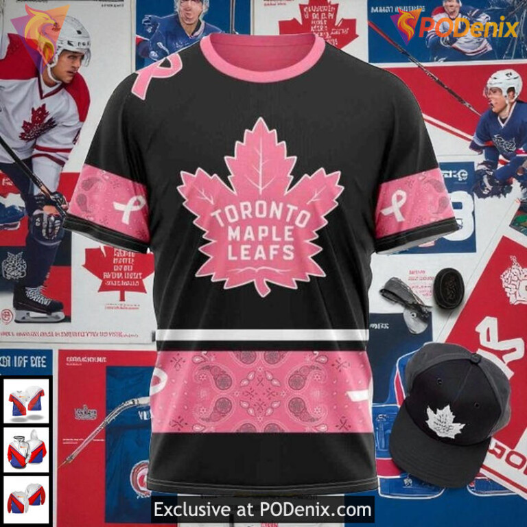 Breast Cancer Awareness Toronto Maple Leafs Unisex Hoodie, Custom NHL 3D Apparel - 2