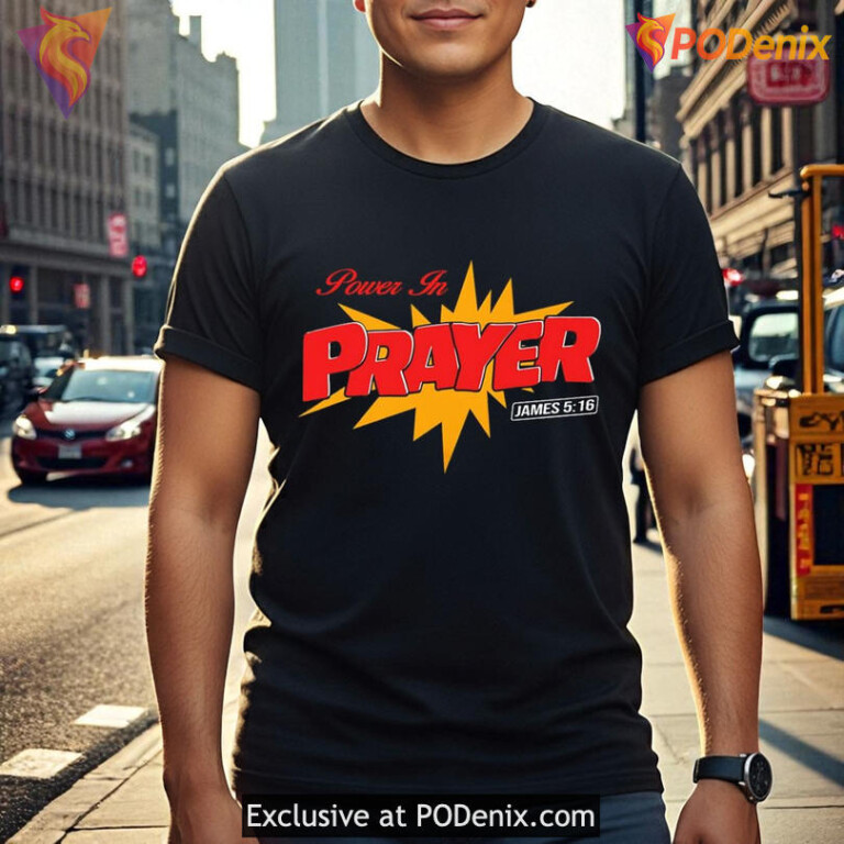 Bryce Crawford Merch Power In Prayer James 5,16 Graphic Cartoon Shirt - 1