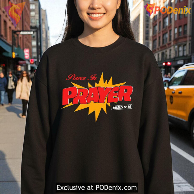 Bryce Crawford Merch Power In Prayer James 5,16 Graphic Cartoon Shirt - 3