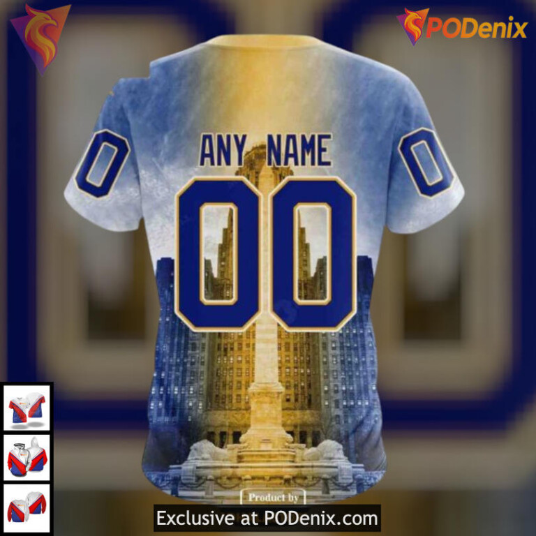 Buffalo City Hall Landmark Artwork NHL Custom Name Buffalo Sabres Hoodie 3D - 3
