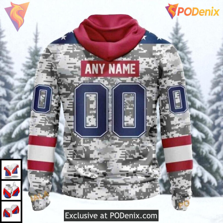 Camo Design Veterans Day Tribute Custom Los Angeles Kings Youth Hoodie NHL 3D - 1