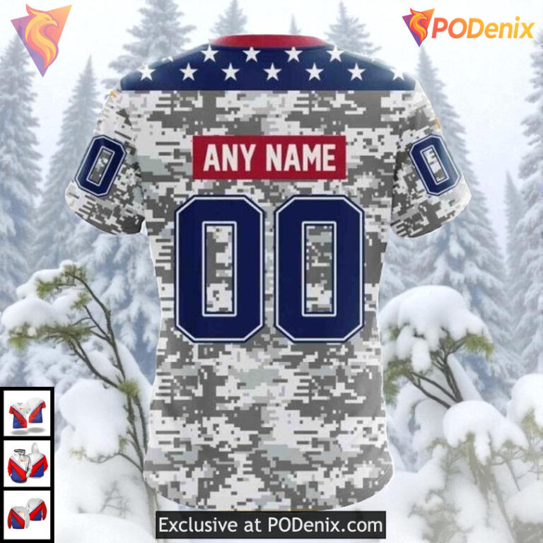 Camo Design Veterans Day Tribute Custom Los Angeles Kings Youth Hoodie NHL 3D - 3