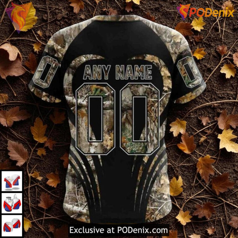 Camo Hunting Custom Number New York Rangers Hoodie 3D, NHL Hockey Style - 3