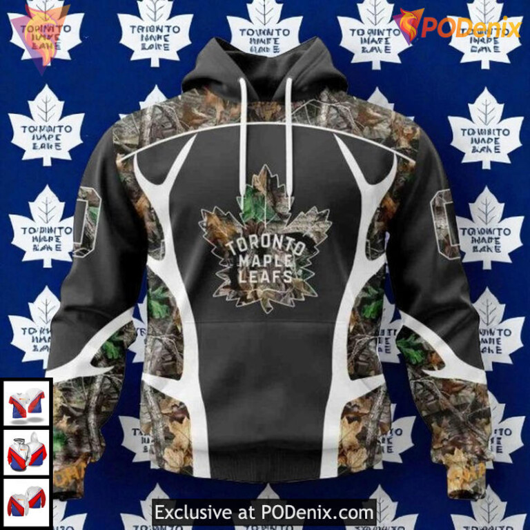Camo Hunting Custom Toronto Maple Leafs Hoodie 3D NHL Hockey Fan Edition