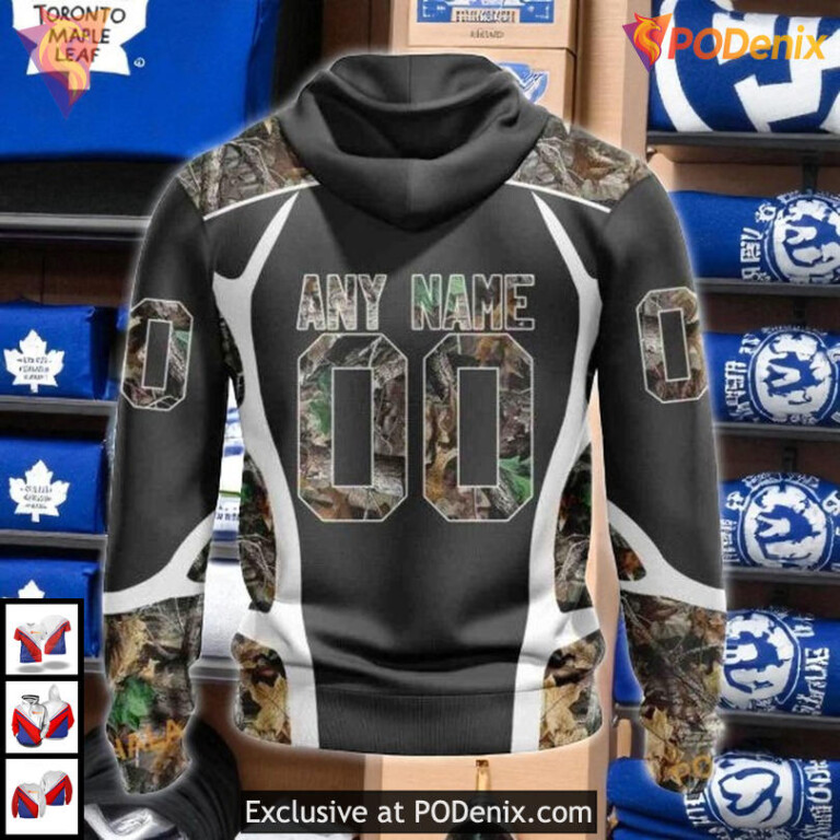 Camo Hunting Custom Toronto Maple Leafs Hoodie 3D NHL Hockey Fan Edition - 1