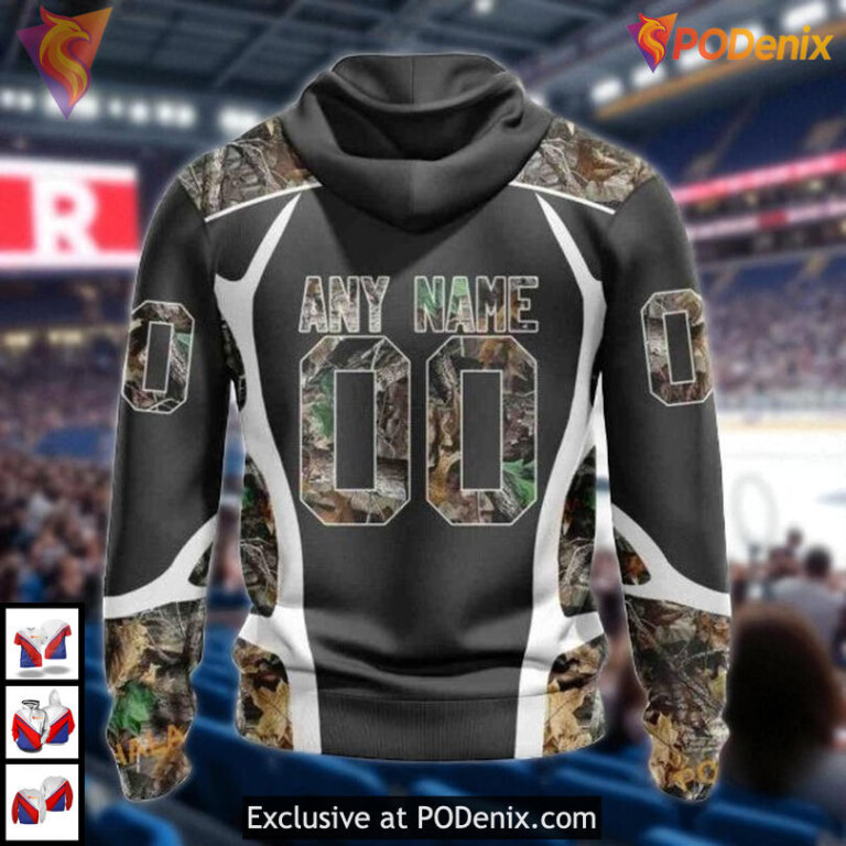 Camo Hunting Design Custom Name New York Rangers Hoodie, NHL 3D Apparel - 1