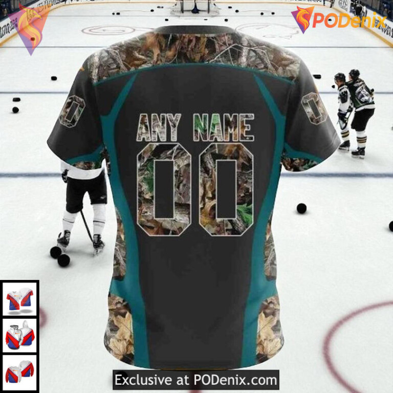 Camo Hunting Graphic Style Custom San Jose Sharks 3D Hoodie NHL Shirt - 3
