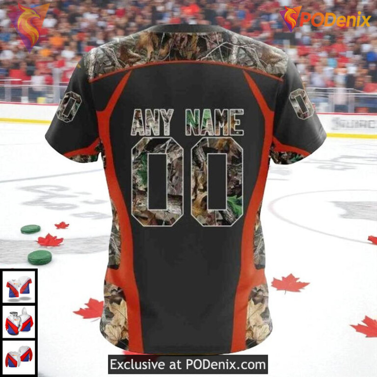 Camo Hunting Graphic Style NHL Edmonton Oilers Youth Hoodie 3D - 3