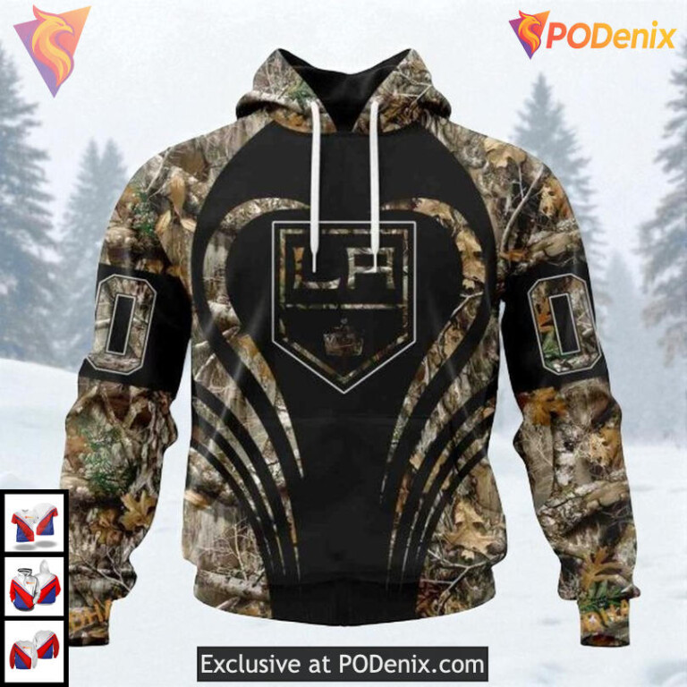 Camo Hunting Graphic Style Personalized Los Angeles Kings Hoodie NHL 3D