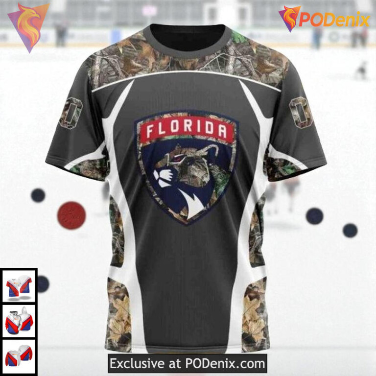 Camo Hunting Graphic Sweatshirt Custom Florida Panthers Unisex Hoodie 3D - 2