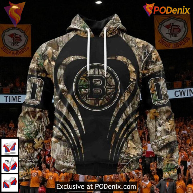 Camo Hunting NHL Boston Bruins Hoodie 3D Personalized Outdoor Apparel