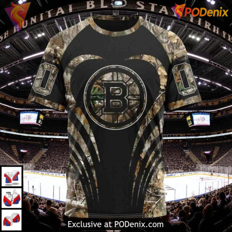 Camo Hunting NHL Boston Bruins Hoodie 3D Personalized Outdoor Apparel - 2