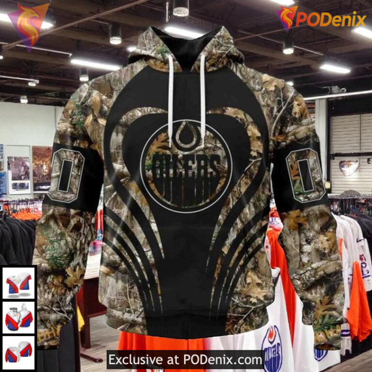 Camo Hunting Outdoor Concept NHL Edmonton Oilers Unisex Hoodie 3D